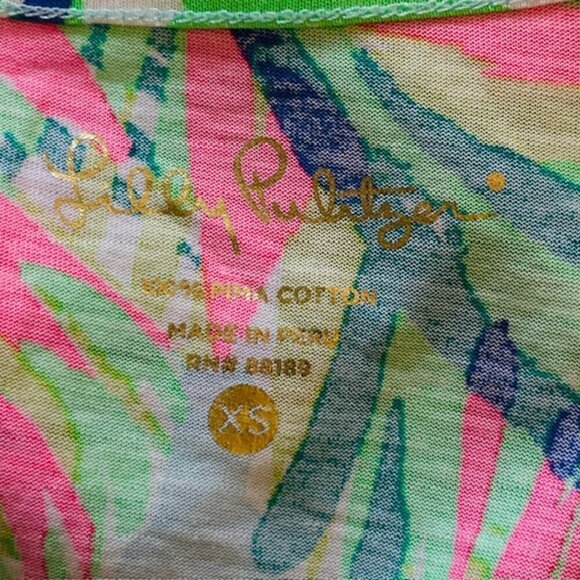 Lilly Pulitzer Marlowe Boat Neck Shift Pima Cotton Dress Green Multi XS - Picture 8 of 11